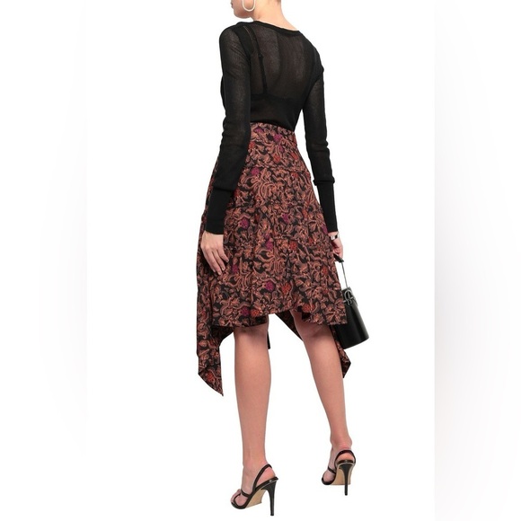 PROENZA SCHOULER Asymmetric printed crepe skirt BLACK LABEL NWT - Picture 3 of 7